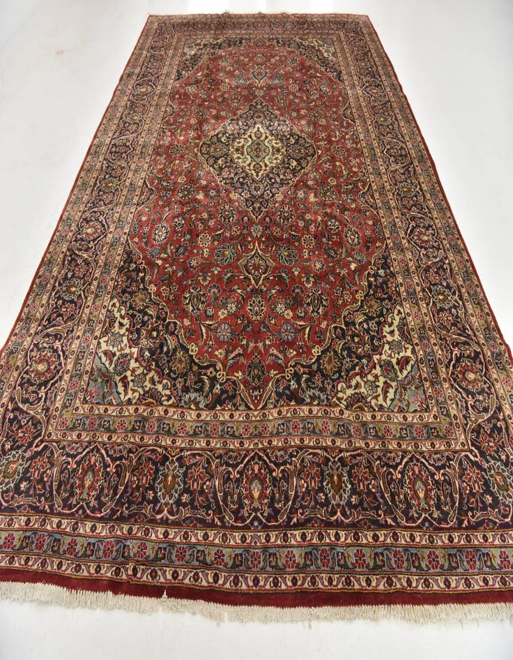 Detail image of  9' 6 x 13' 6  Hand Knotted Mashad Persian Wool Rug