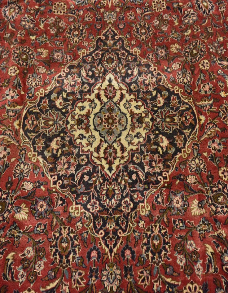 Detail image of  9' 6 x 13' 6  Hand Knotted Mashad Persian Wool Rug