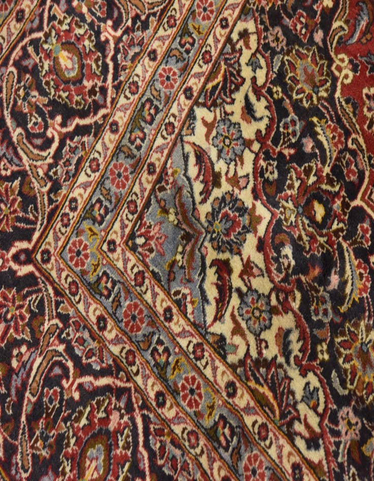 Detail image of  9' 6 x 13' 6  Hand Knotted Mashad Persian Wool Rug