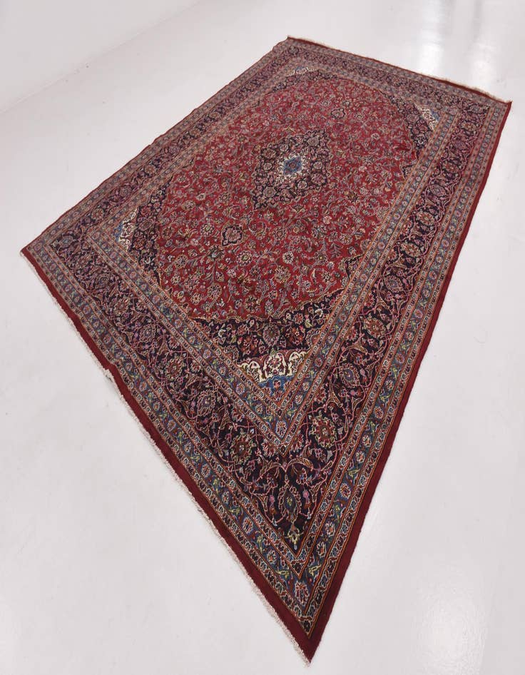 Detail image of  9' 9 x 12' 10  Hand Knotted Mashad Persian Wool Rug