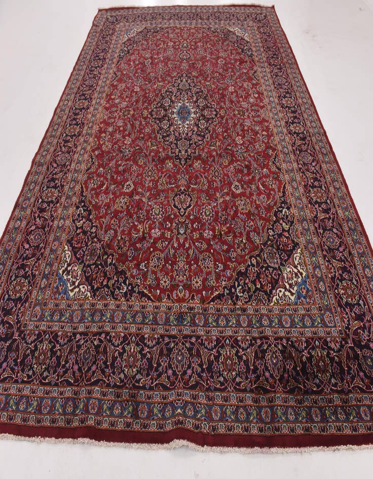 Detail image of  9' 9 x 12' 10  Hand Knotted Mashad Persian Wool Rug