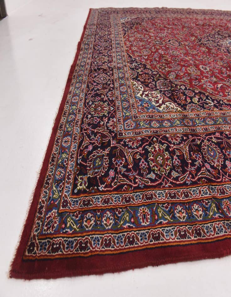 Detail image of  9' 9 x 12' 10  Hand Knotted Mashad Persian Wool Rug