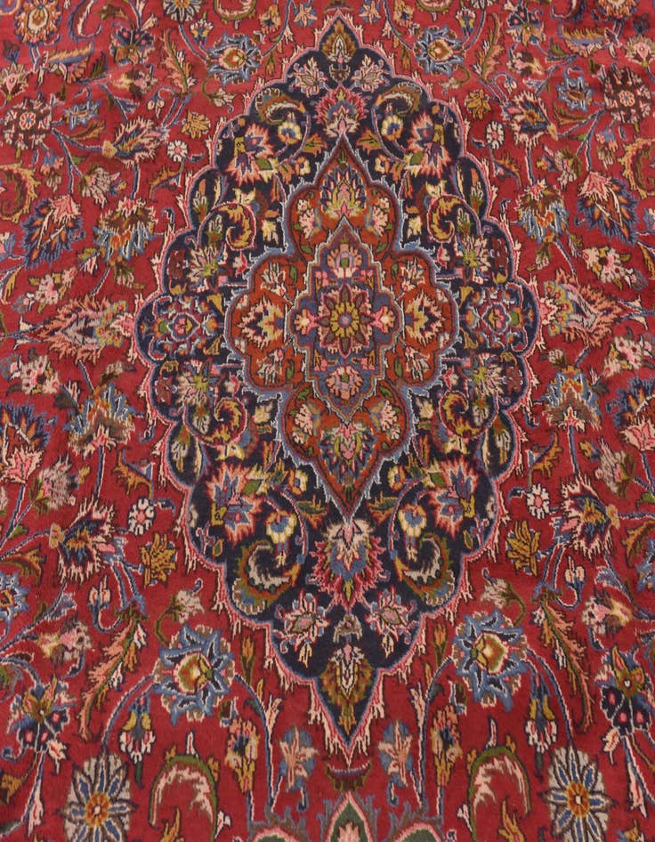 Detail image of  9' 6 x 12' 8  Hand Knotted Mashad Persian Wool Rug