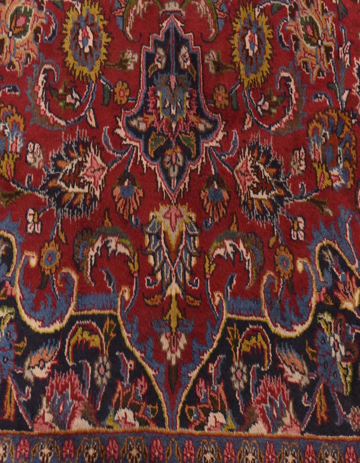 Detail image of  9' 6 x 12' 8  Hand Knotted Mashad Persian Wool Rug