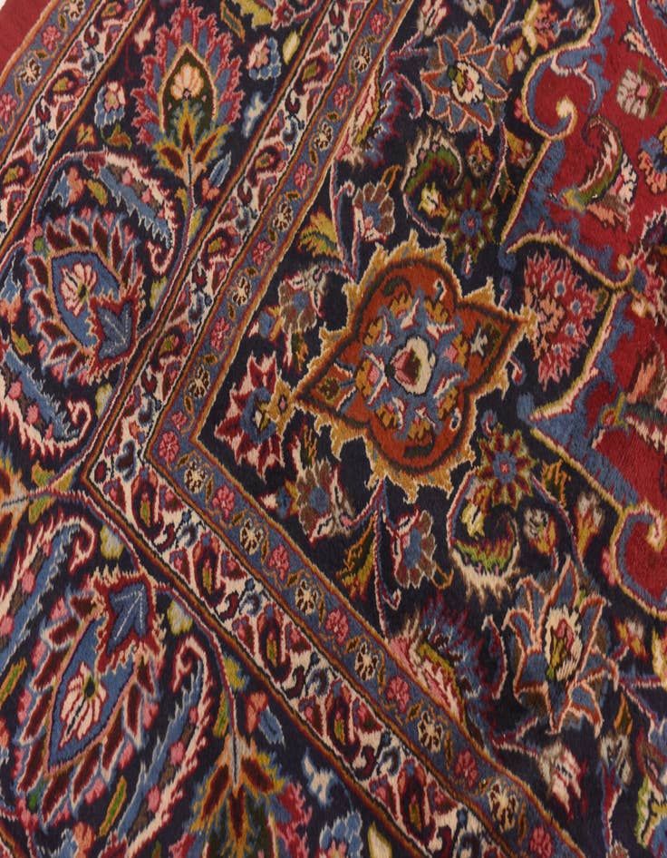 Detail image of  9' 6 x 12' 8  Hand Knotted Mashad Persian Wool Rug