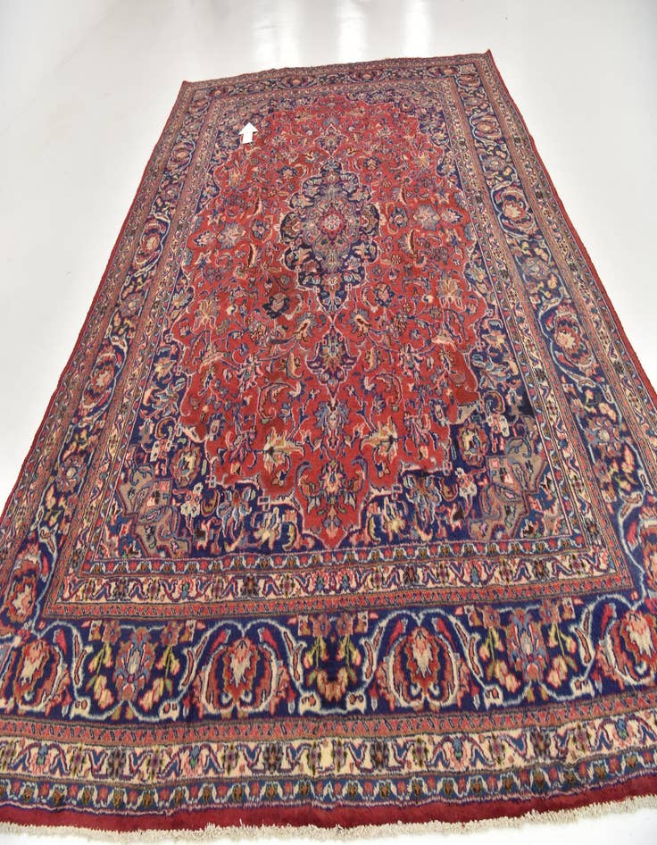 Detail image of  9' 8 x 12' 8  Hand Knotted Mashad Persian Wool Rug