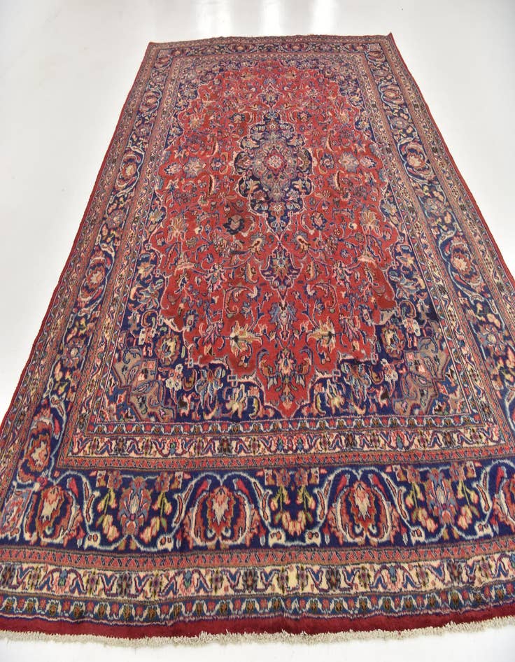 Detail image of  9' 8 x 12' 8  Hand Knotted Mashad Persian Wool Rug