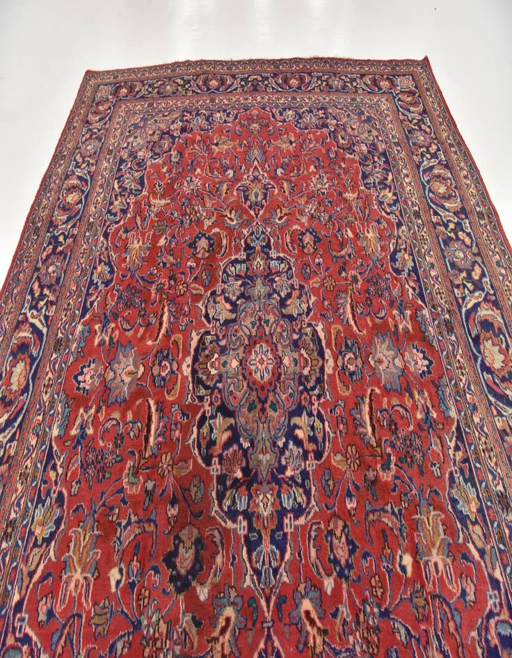 Detail image of  9' 8 x 12' 8  Hand Knotted Mashad Persian Wool Rug