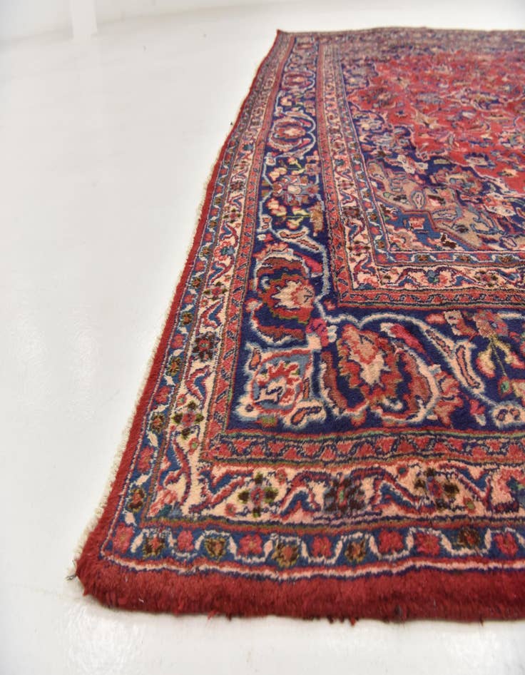 Detail image of  9' 8 x 12' 8  Hand Knotted Mashad Persian Wool Rug