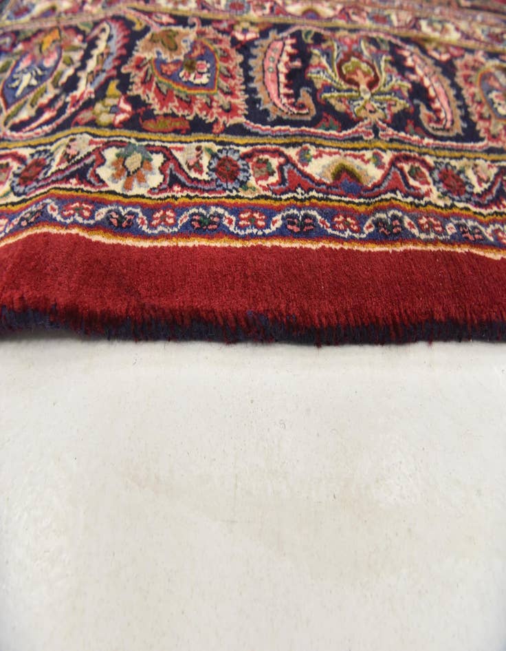 Detail image of  9' 6 x 12' 9  Hand Knotted Mashad Persian Wool Rug