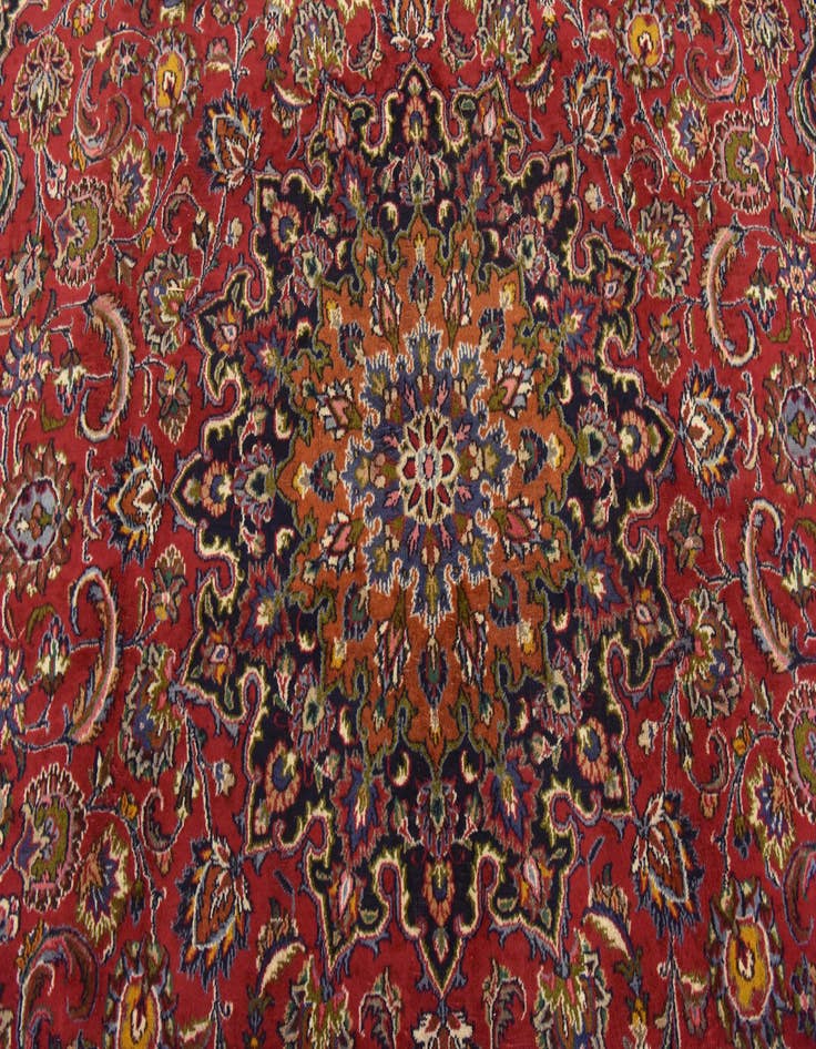 Detail image of  9' 6 x 12' 9  Hand Knotted Mashad Persian Wool Rug