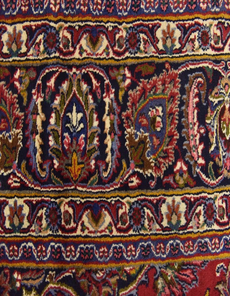 Detail image of  9' 6 x 12' 9  Hand Knotted Mashad Persian Wool Rug