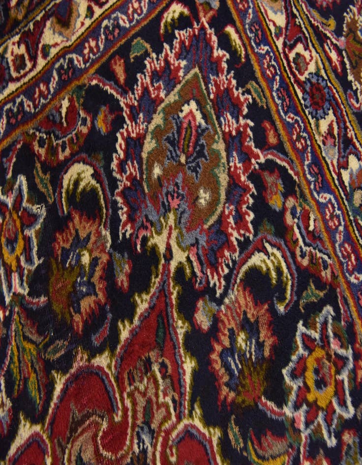 Detail image of  9' 6 x 12' 9  Hand Knotted Mashad Persian Wool Rug