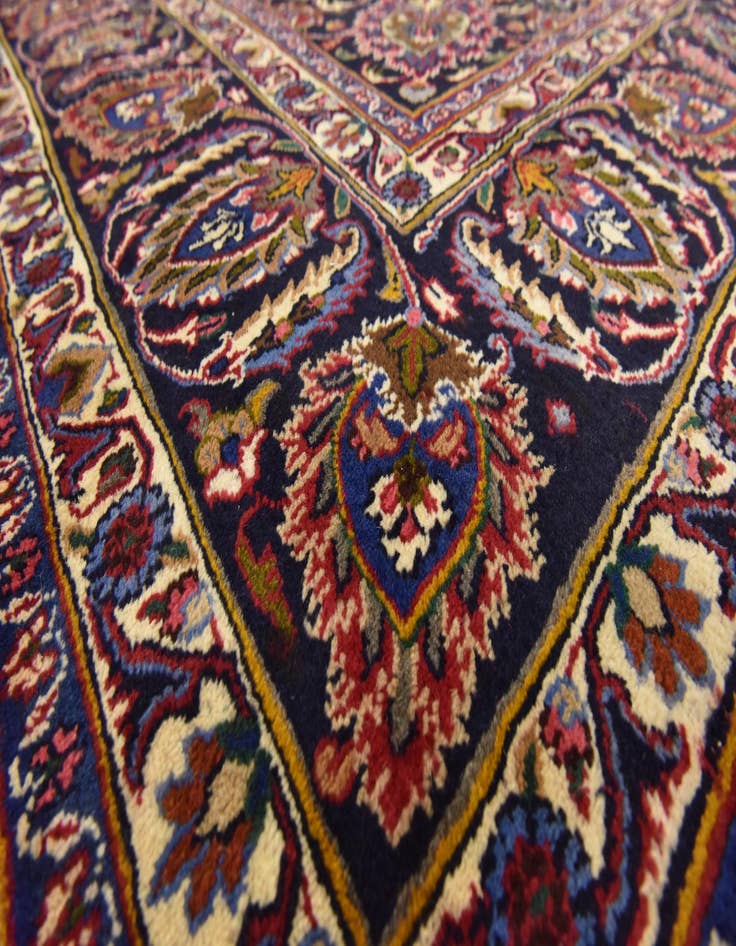 Detail image of  9' 6 x 12' 9  Hand Knotted Mashad Persian Wool Rug