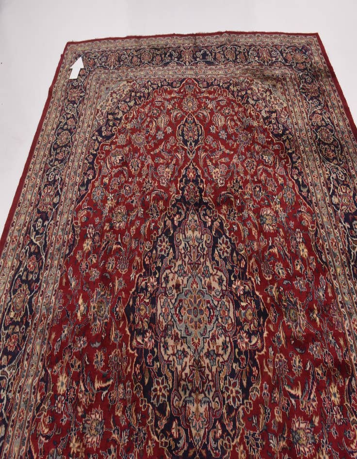 Detail image of  9' 7 x 12' 7  Hand Knotted Mashad Persian Wool Rug