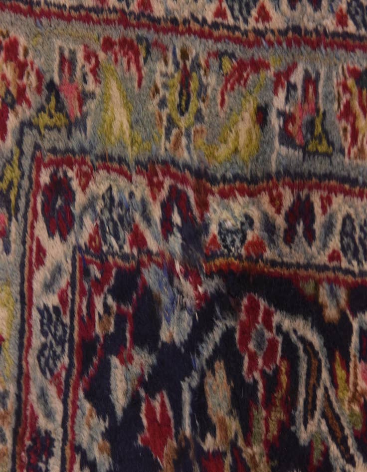 Detail image of  9' 7 x 12' 7  Hand Knotted Mashad Persian Wool Rug
