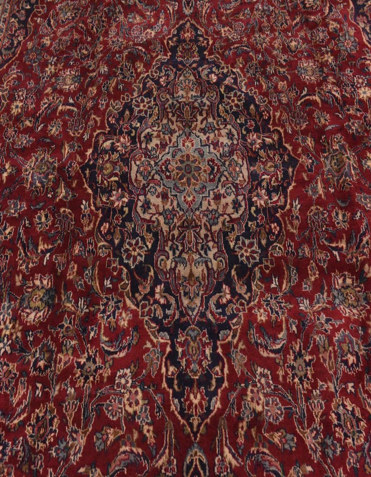 Detail image of  9' 7 x 12' 7  Hand Knotted Mashad Persian Wool Rug