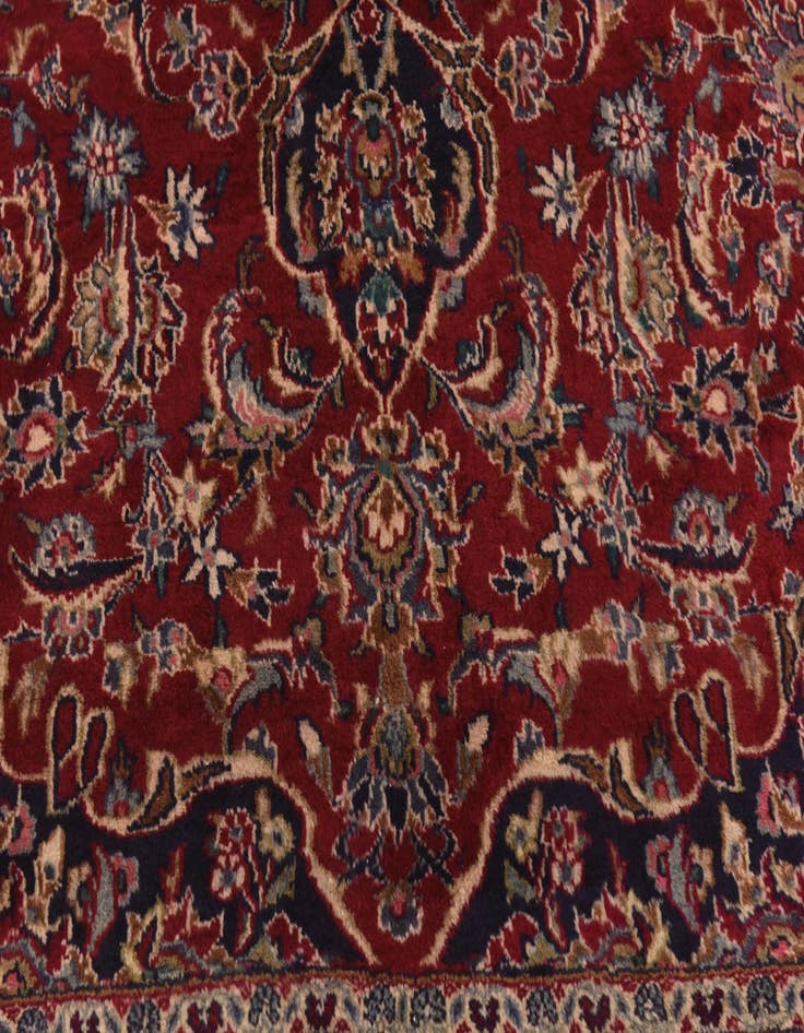 Detail image of  9' 7 x 12' 7  Hand Knotted Mashad Persian Wool Rug
