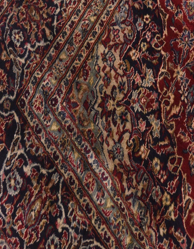 Detail image of  9' 7 x 12' 7  Hand Knotted Mashad Persian Wool Rug