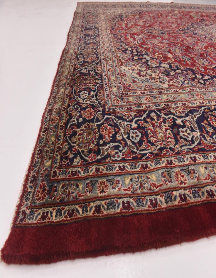 Detail image of  9' 7 x 12' 7  Hand Knotted Mashad Persian Wool Rug