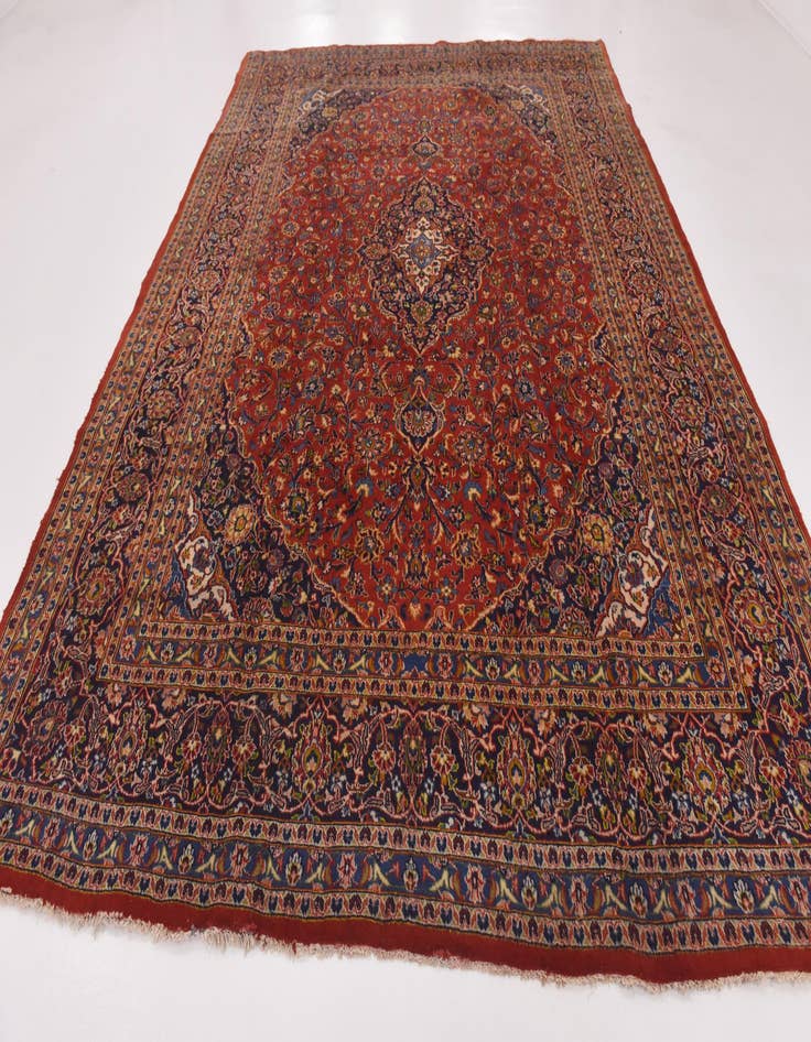 Detail image of  9' 6 x 13'  Hand Knotted Mashad Persian Wool Rug