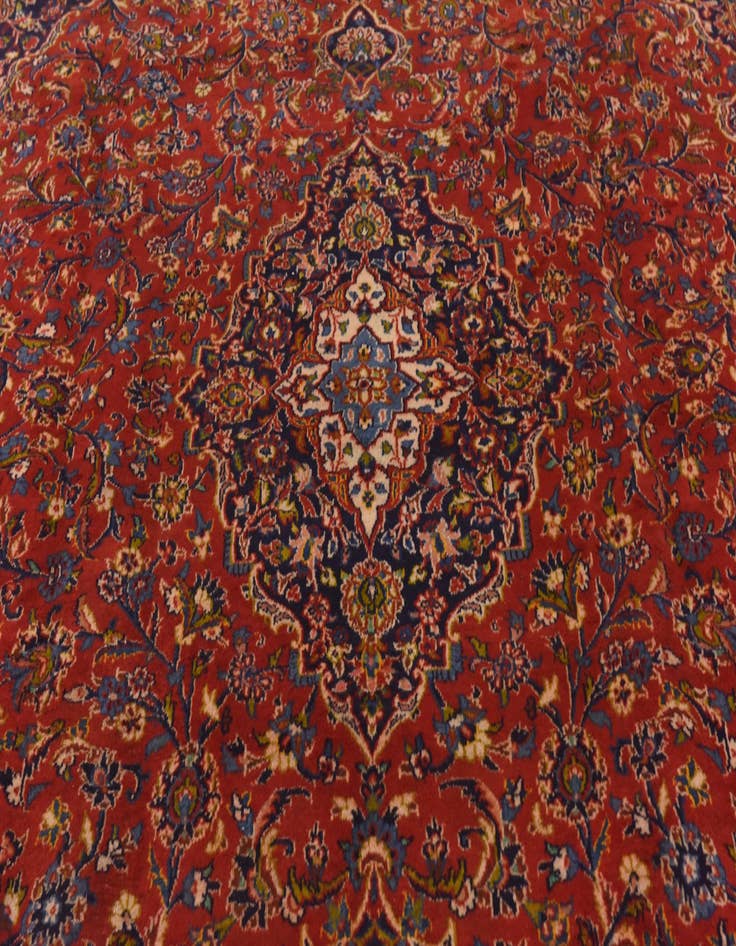 Detail image of  9' 6 x 13'  Hand Knotted Mashad Persian Wool Rug