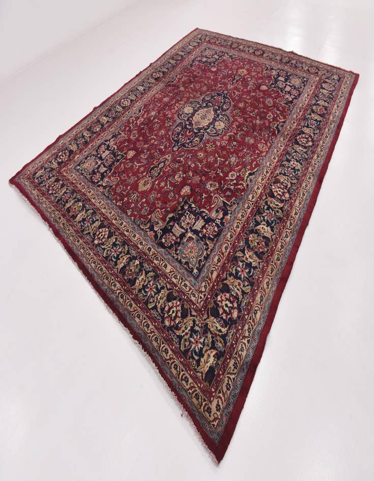 Detail image of  9' 10 x 12' 6  Hand Knotted Mashad Persian Wool Rug