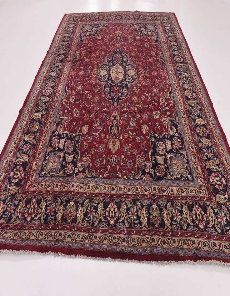 Detail image of  9' 10 x 12' 6  Hand Knotted Mashad Persian Wool Rug