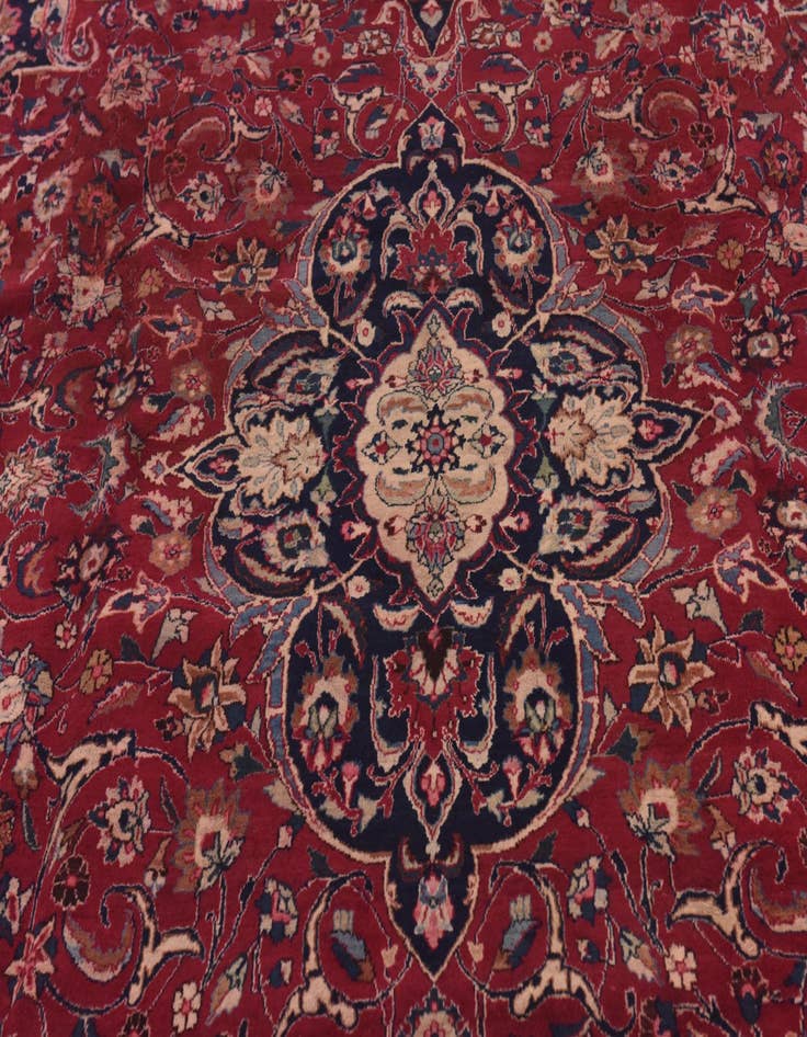 Detail image of  9' 10 x 12' 6  Hand Knotted Mashad Persian Wool Rug