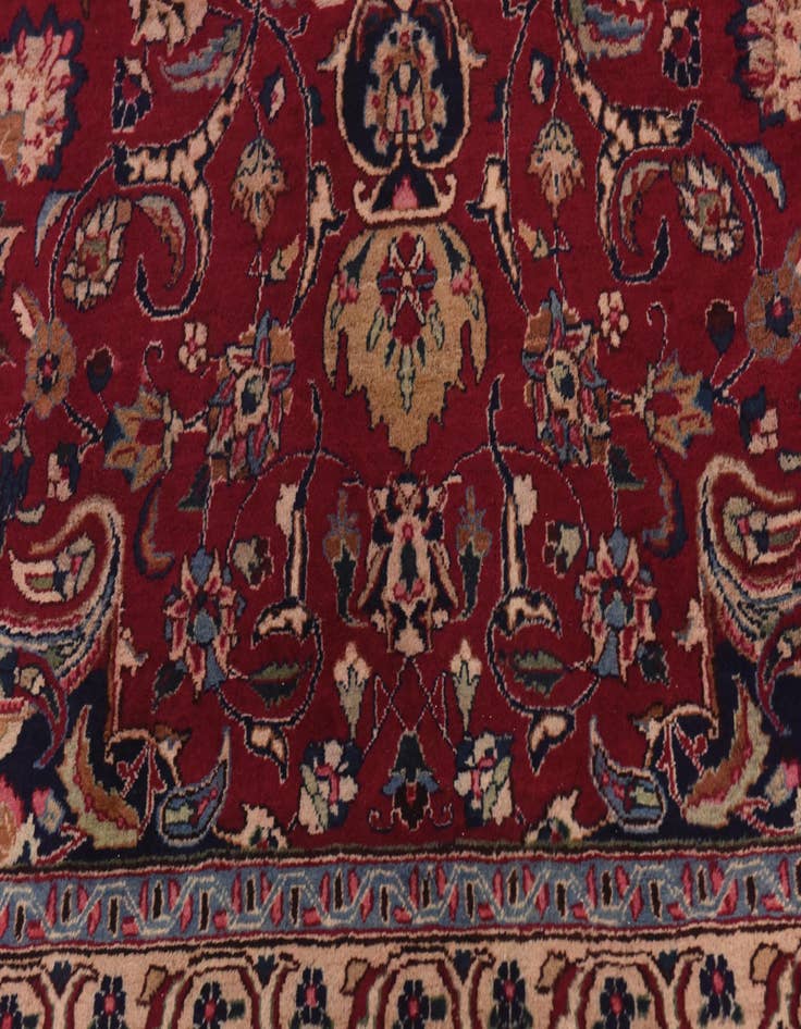 Detail image of  9' 10 x 12' 6  Hand Knotted Mashad Persian Wool Rug