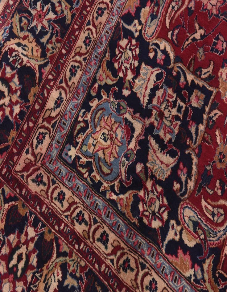 Detail image of  9' 10 x 12' 6  Hand Knotted Mashad Persian Wool Rug