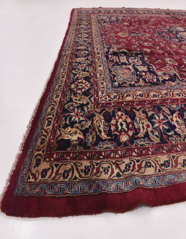 Detail image of  9' 10 x 12' 6  Hand Knotted Mashad Persian Wool Rug