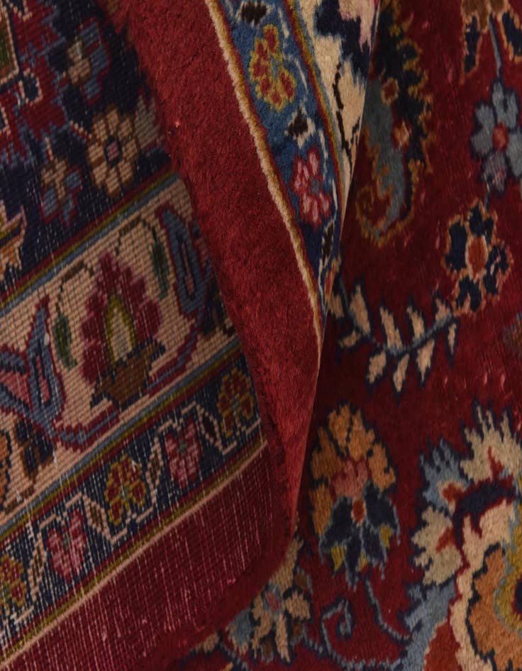 Detail image of  9' 6 x 12' 6  Hand Knotted Mashad Persian Wool Rug