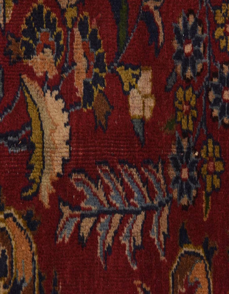 Detail image of  9' 6 x 12' 6  Hand Knotted Mashad Persian Wool Rug