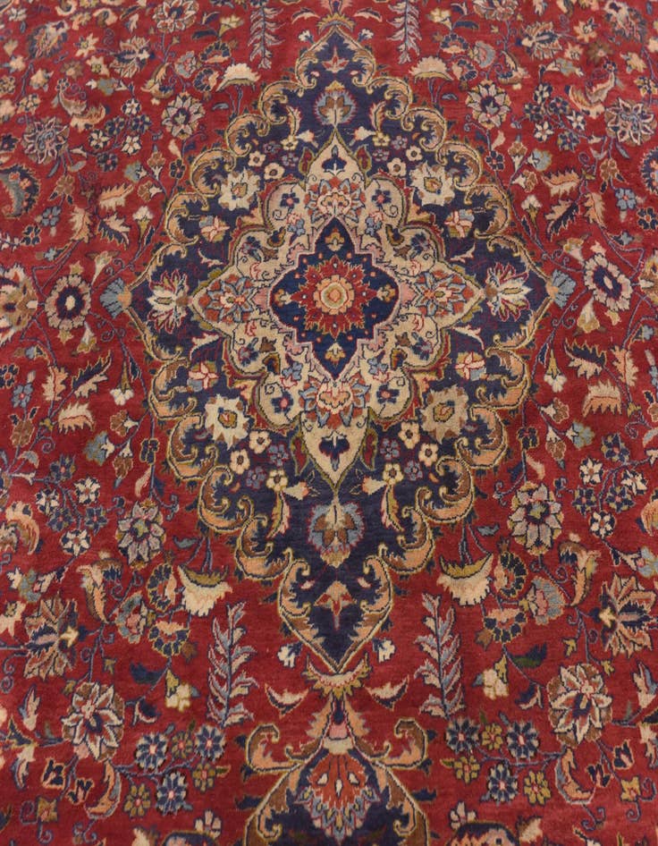 Detail image of  9' 6 x 12' 6  Hand Knotted Mashad Persian Wool Rug