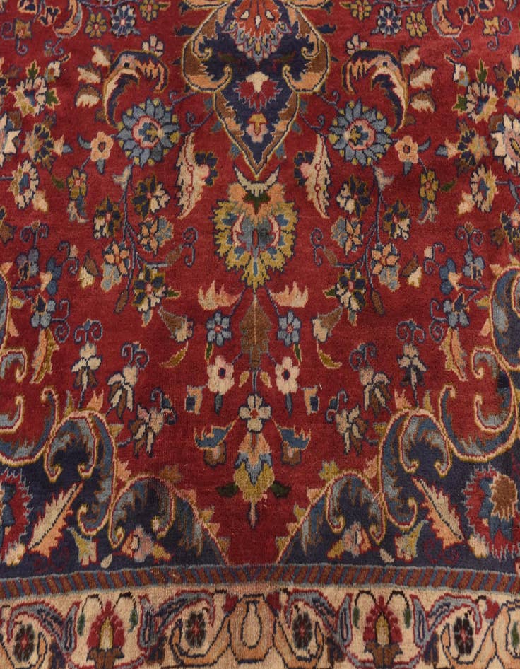 Detail image of  9' 6 x 12' 6  Hand Knotted Mashad Persian Wool Rug