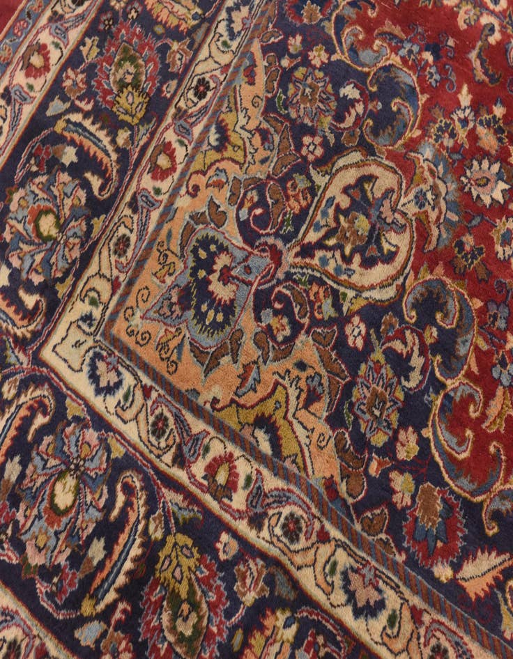 Detail image of  9' 6 x 12' 6  Hand Knotted Mashad Persian Wool Rug
