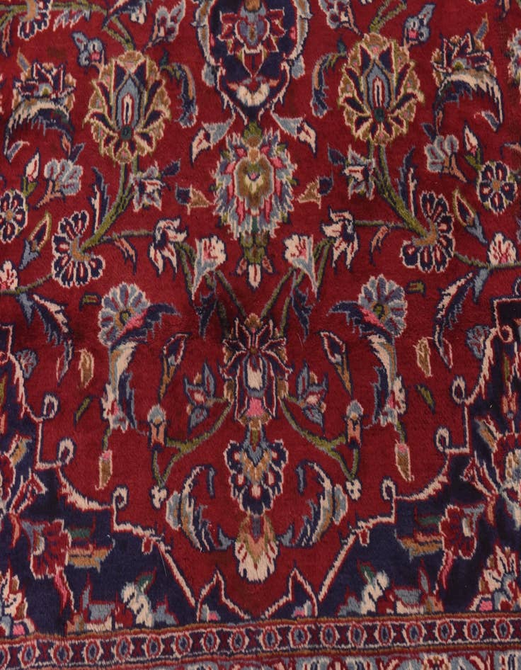 Detail image of  9' 10 x 13'  Hand Knotted Mashad Persian Wool Rug