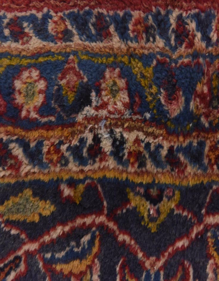 Detail image of  9' 8 x 13'  Hand Knotted Mashad Persian Wool Rug