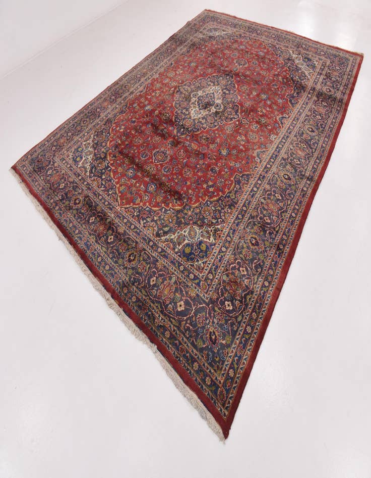 Detail image of  9' 8 x 13'  Hand Knotted Mashad Persian Wool Rug