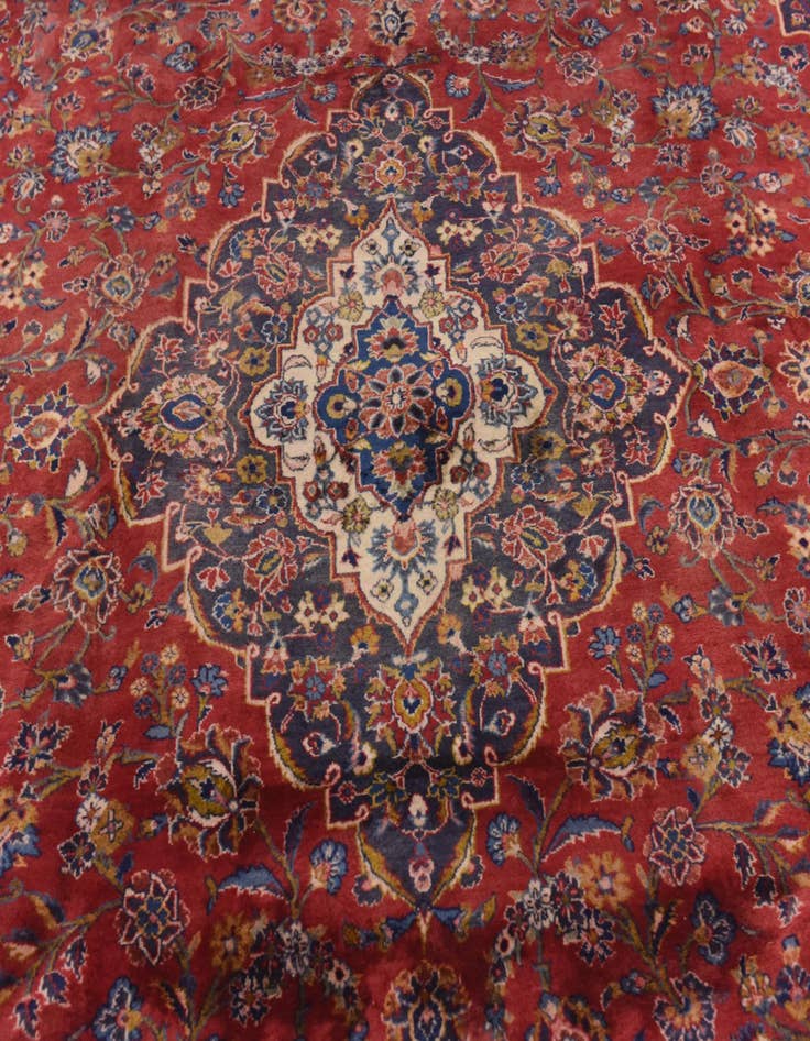 Detail image of  9' 8 x 13'  Hand Knotted Mashad Persian Wool Rug