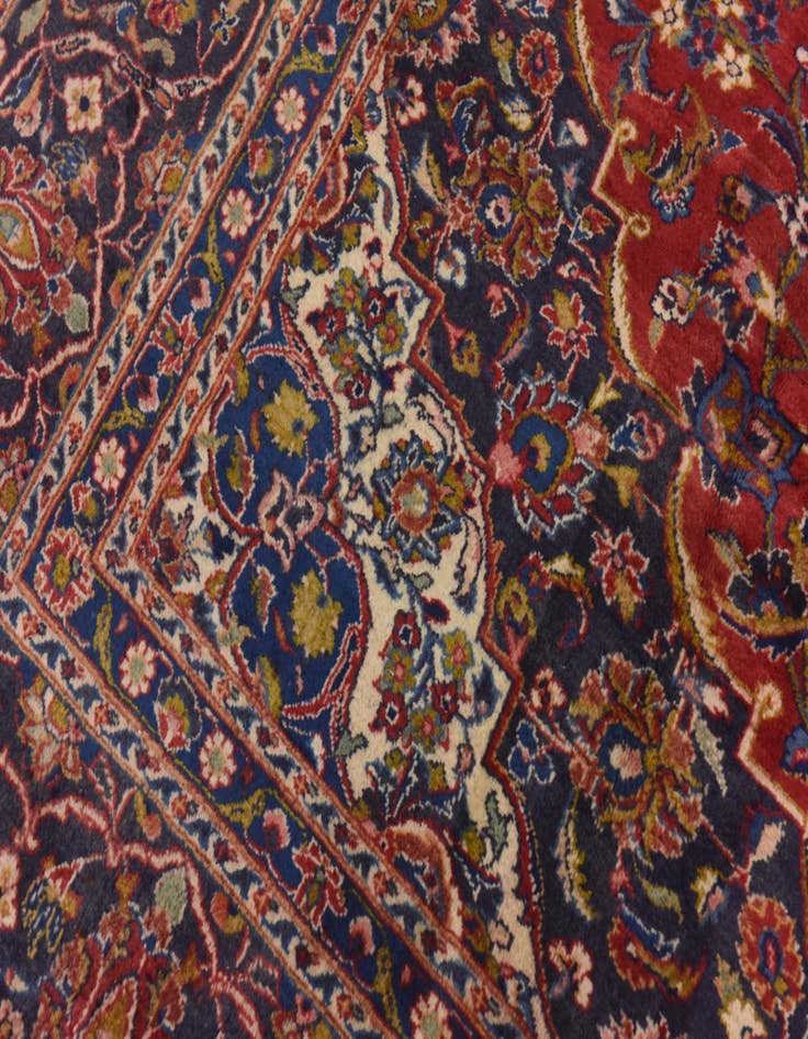 Detail image of  9' 8 x 13'  Hand Knotted Mashad Persian Wool Rug