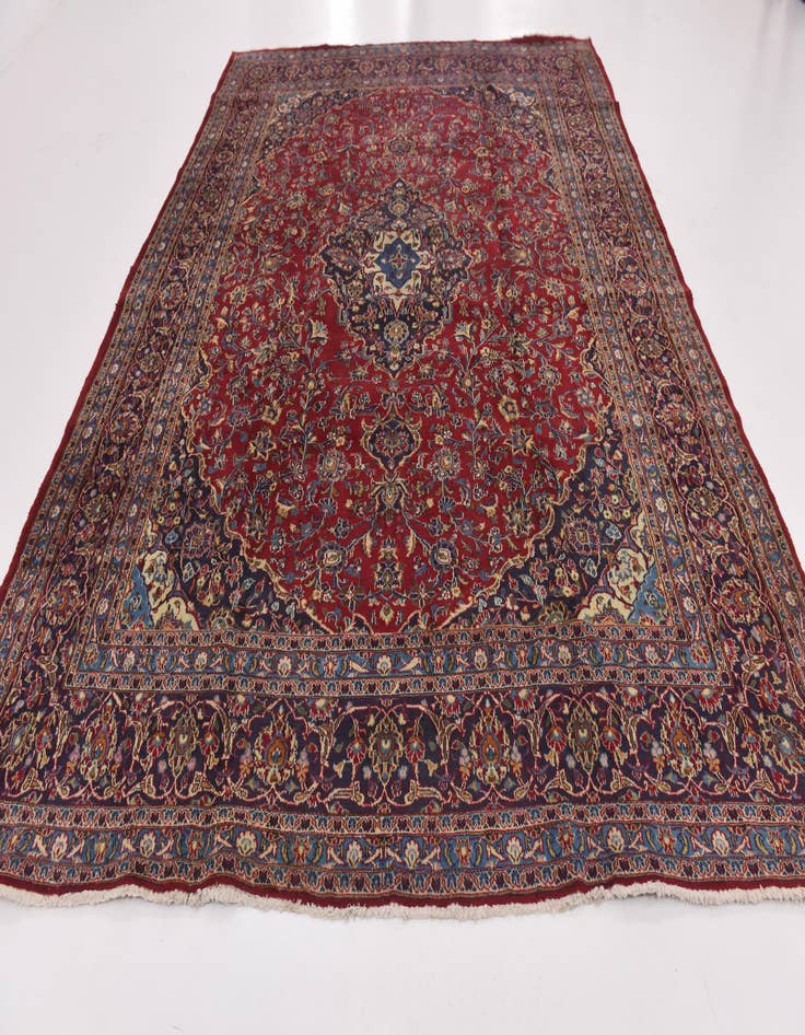 Detail image of  9' 6 x 12' 6  Hand Knotted Mashad Persian Wool Rug