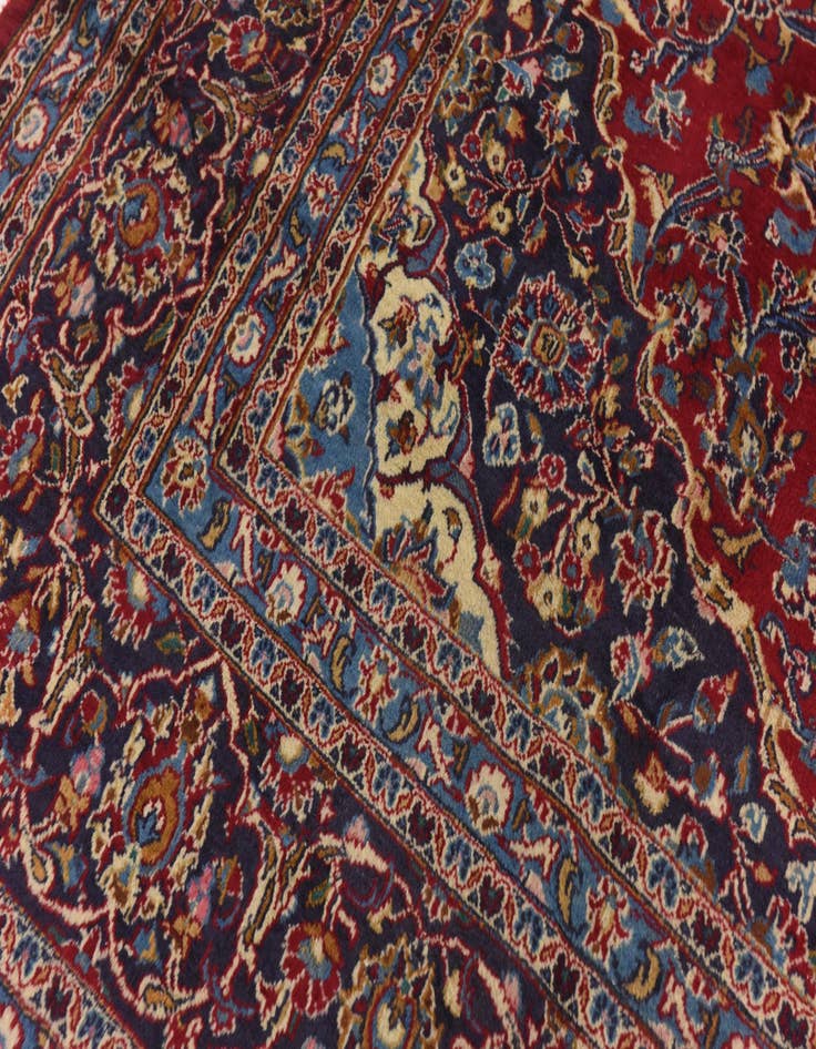 Detail image of  9' 6 x 12' 6  Hand Knotted Mashad Persian Wool Rug