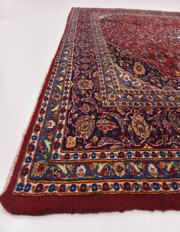 Detail image of  9' 10 x 12' 10  Hand Knotted Mashad Persian Wool Rug