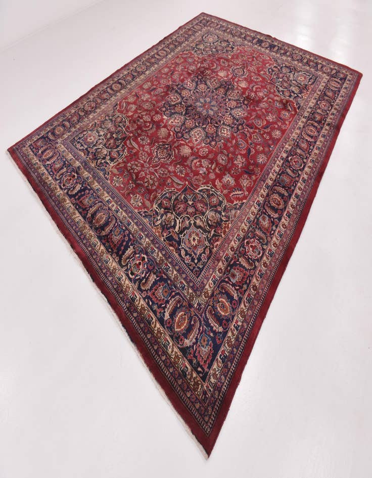 Detail image of  9' 9 x 12' 10  Hand Knotted Mashad Persian Wool Rug