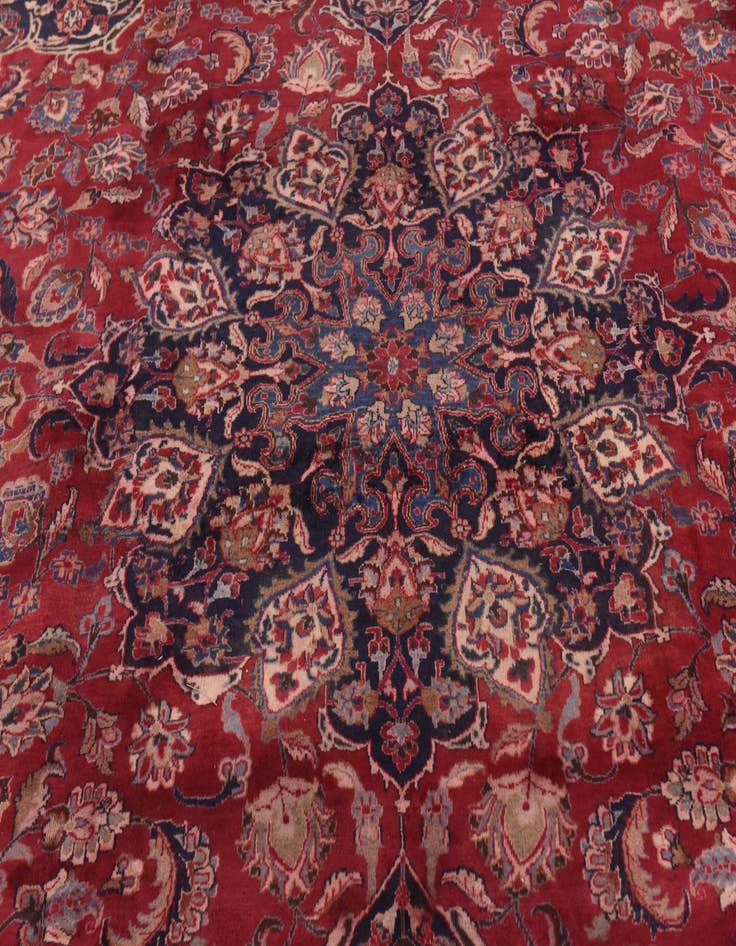 Detail image of  9' 9 x 12' 10  Hand Knotted Mashad Persian Wool Rug