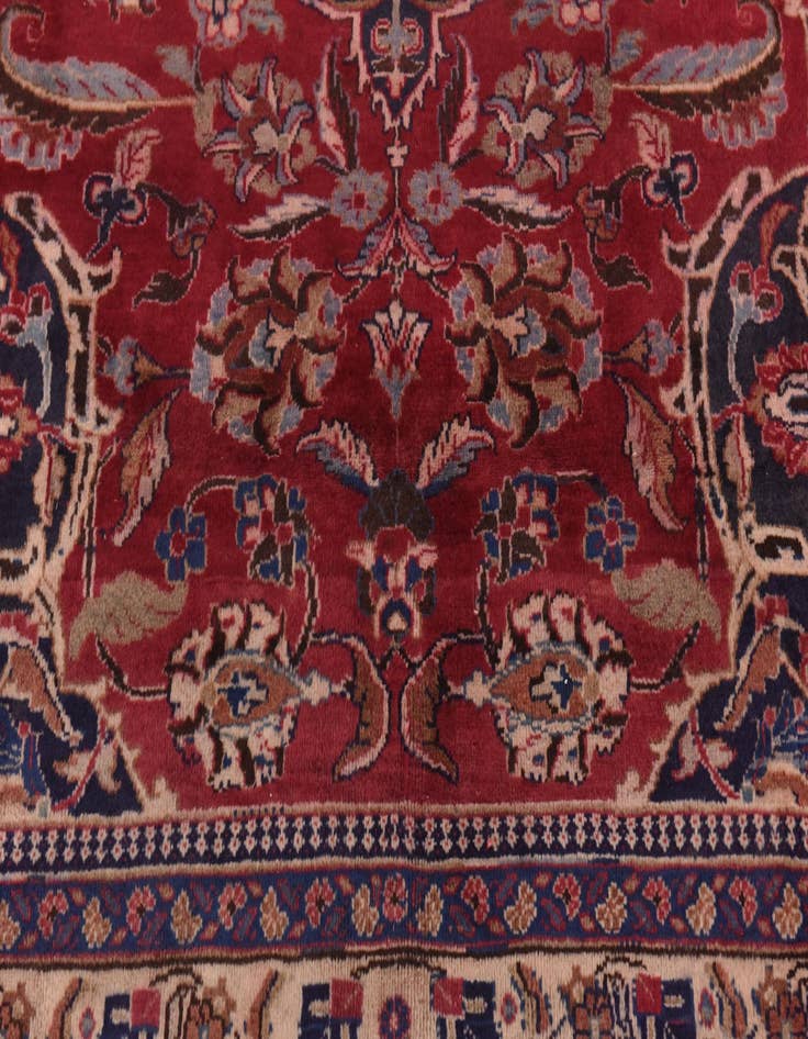 Detail image of  9' 9 x 12' 10  Hand Knotted Mashad Persian Wool Rug