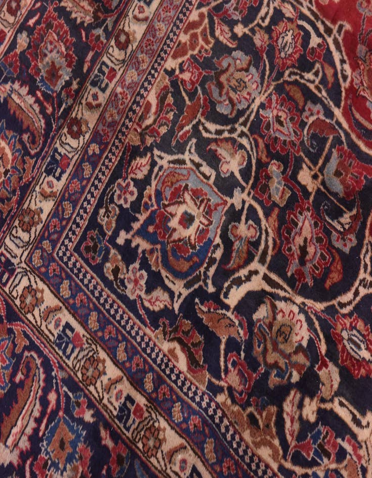 Detail image of  9' 9 x 12' 10  Hand Knotted Mashad Persian Wool Rug