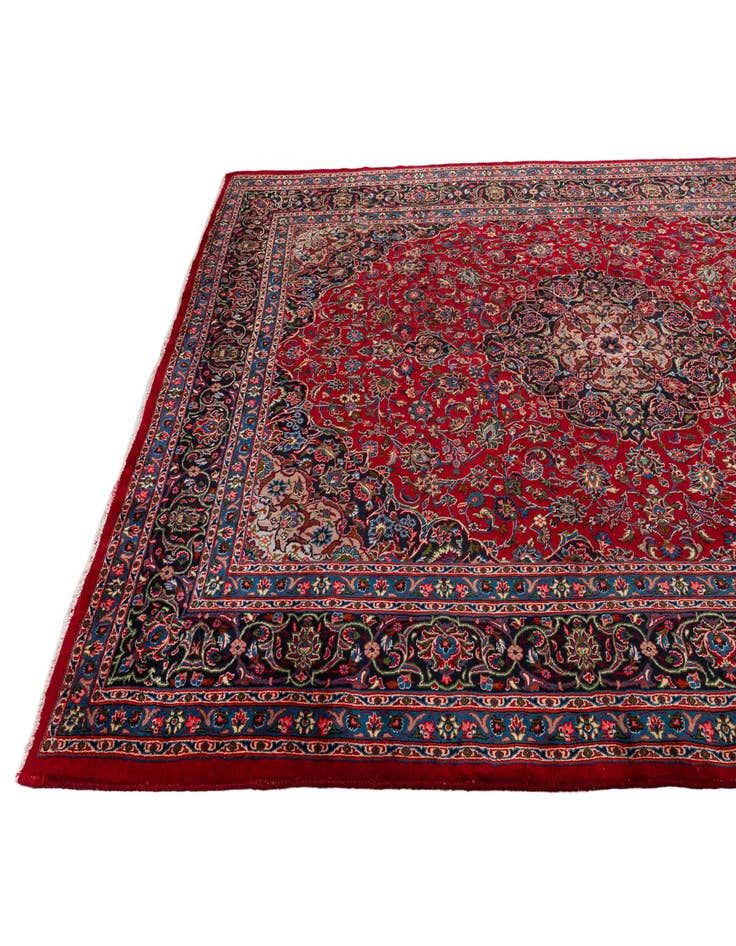 Detail image of  9' 10 x 12' 8  Hand Knotted Mashad Persian Wool Rug